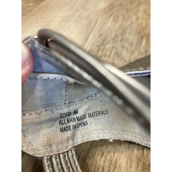 Audrey Brooks Sophia Gladiator Silver Zip Back Womens Size 9 Sandals - Picture 8 of 12